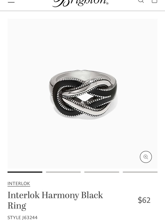 Brighton Accessories - Brighton Black and Silver Interlocking Beaded Ring
